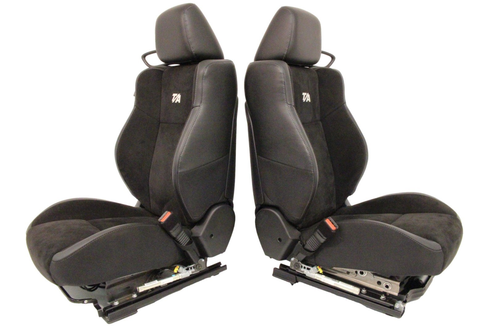 2008 - 2023 Dodge Challenger Front Seats,  Black Leather Suede w/ T/A Embroidery