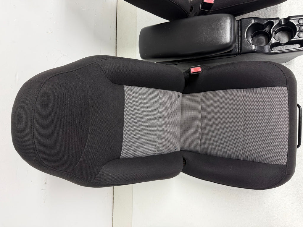 1998 - 2009 Ford Ranger Front Seats & Console, Black Gray Cloth , Extended Cab