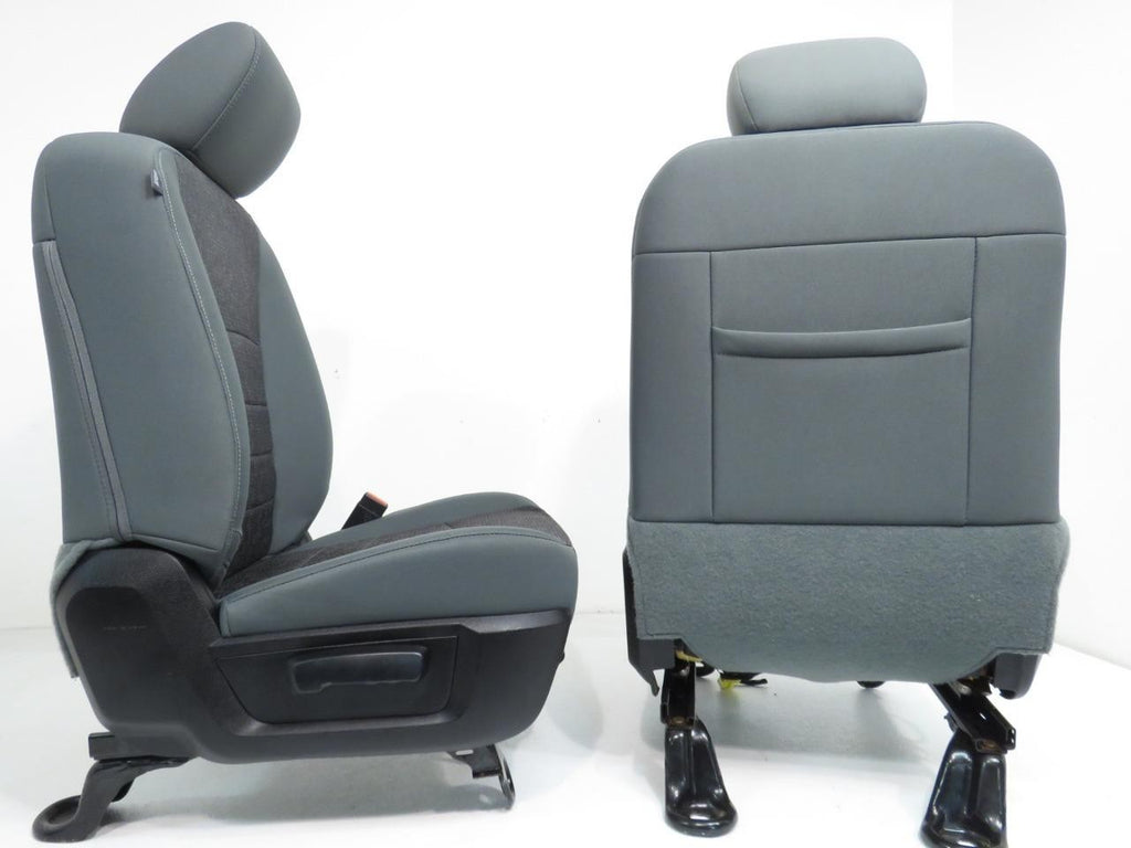 2009 - 2018 Dodge Ram Front Bucket Seats, Diesel Gray Cloth, OEM Powered 10-Way