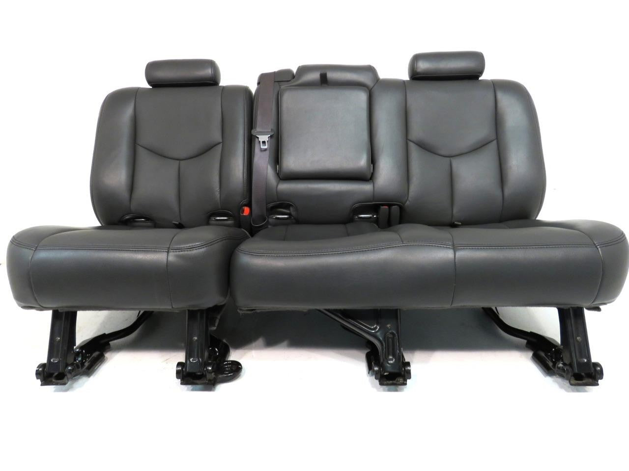 2003 - 2007 Sierra Silverado HD Seats, Dark Pewter Leather, Full Set Crew Cab