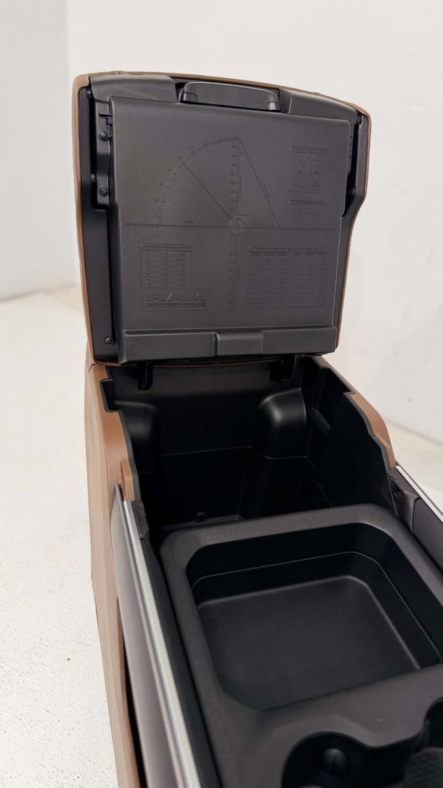 2019 - 2026 Ram 2500 3500 HD Center Console, Brown Leather w/ Logo