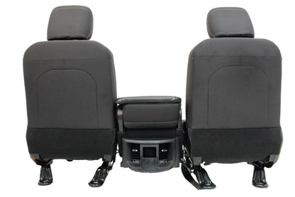 2002 - 2025 Dodge Ram Black & Gray Cloth Front Seats with Jump Seat Console