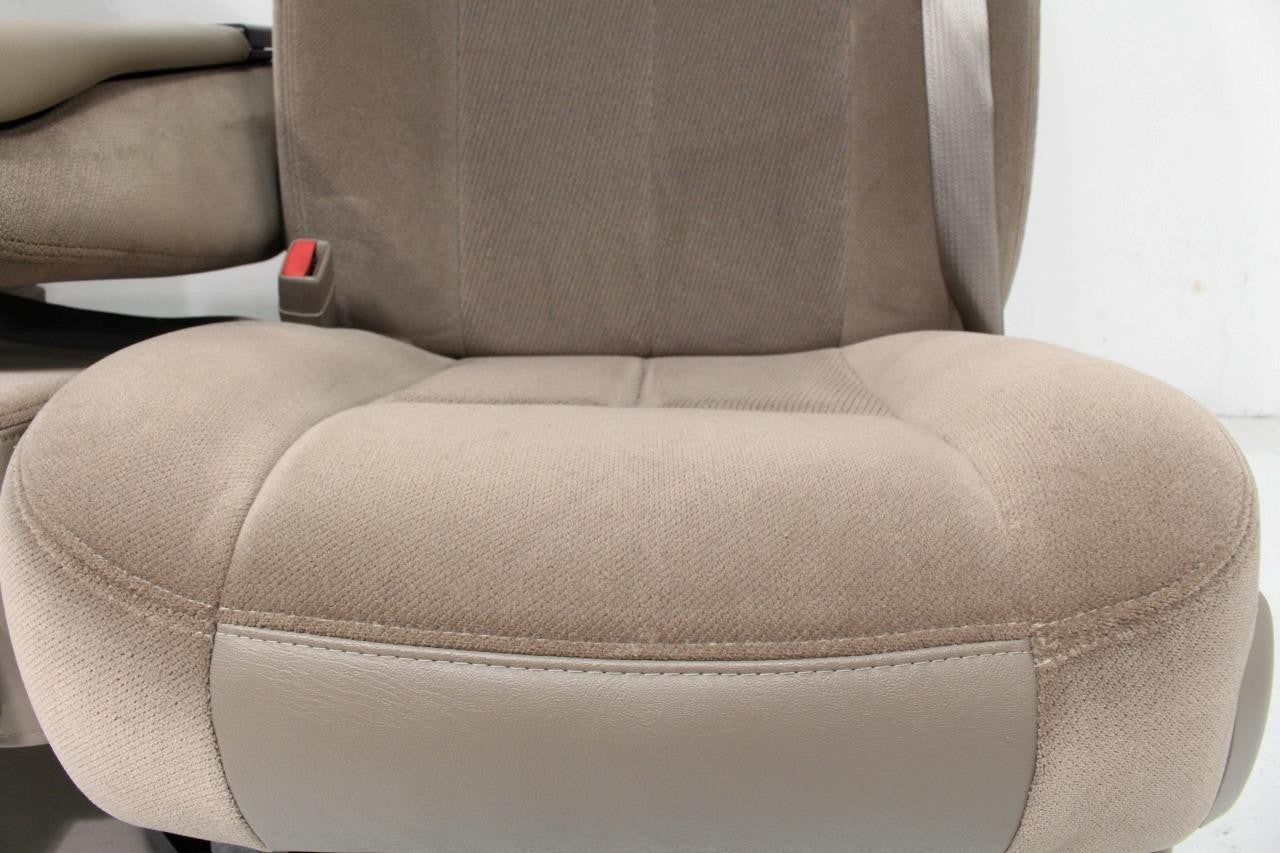 1999 - 2006 Sierra Silverado Front Seats, Power Tan Cloth Split Bench w Jumpseat