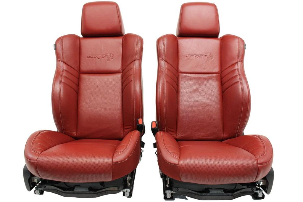 11-23 Dodge Charger SRT Seats, Demonic Red Laguna Leather OEM w/ Power Heat Cool