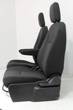 2015 - 2023 Ford Transit Black Cloth Front Bucket Seats with Armrests