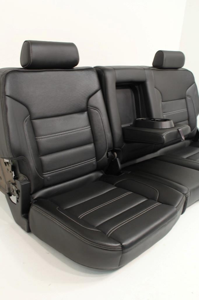 2014-2019 Sierra Silverado Crew Cab Rear Seats, Denali Black Perforated Leather
