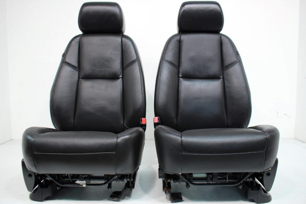 2007 - 2014 Sierra Chevy Silverado Front Seats, LTZ Black Leather Heated Cooled