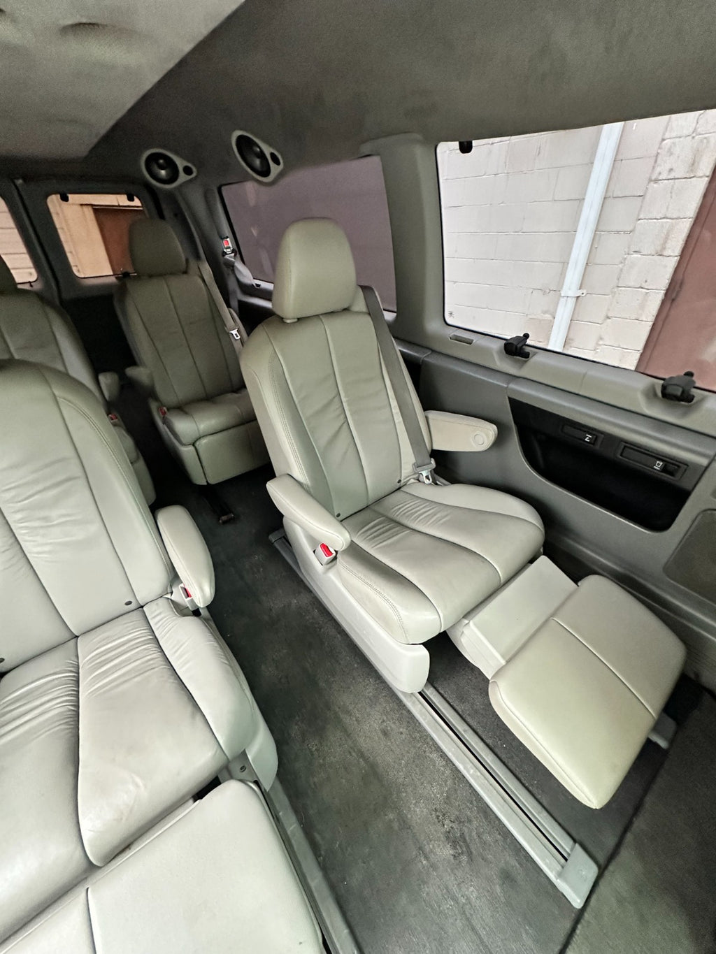 2011-2020 Toyota Sienna Second Row Recliner Seats, Bisque Beige Leather w/ Belts