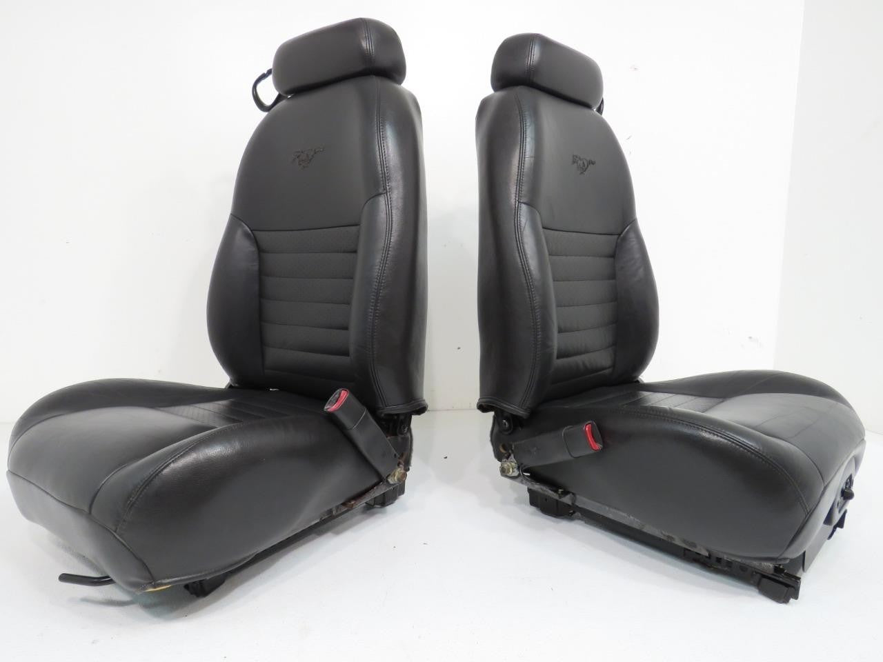1994 - 2004 Ford Mustang Convertible Seats, GT Black Leather w/ Power Driver OEM