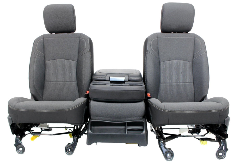2019 - 2024 Ram HD Front Bench Seat, Diesel Gray Cloth Manual w Center Jump Seat