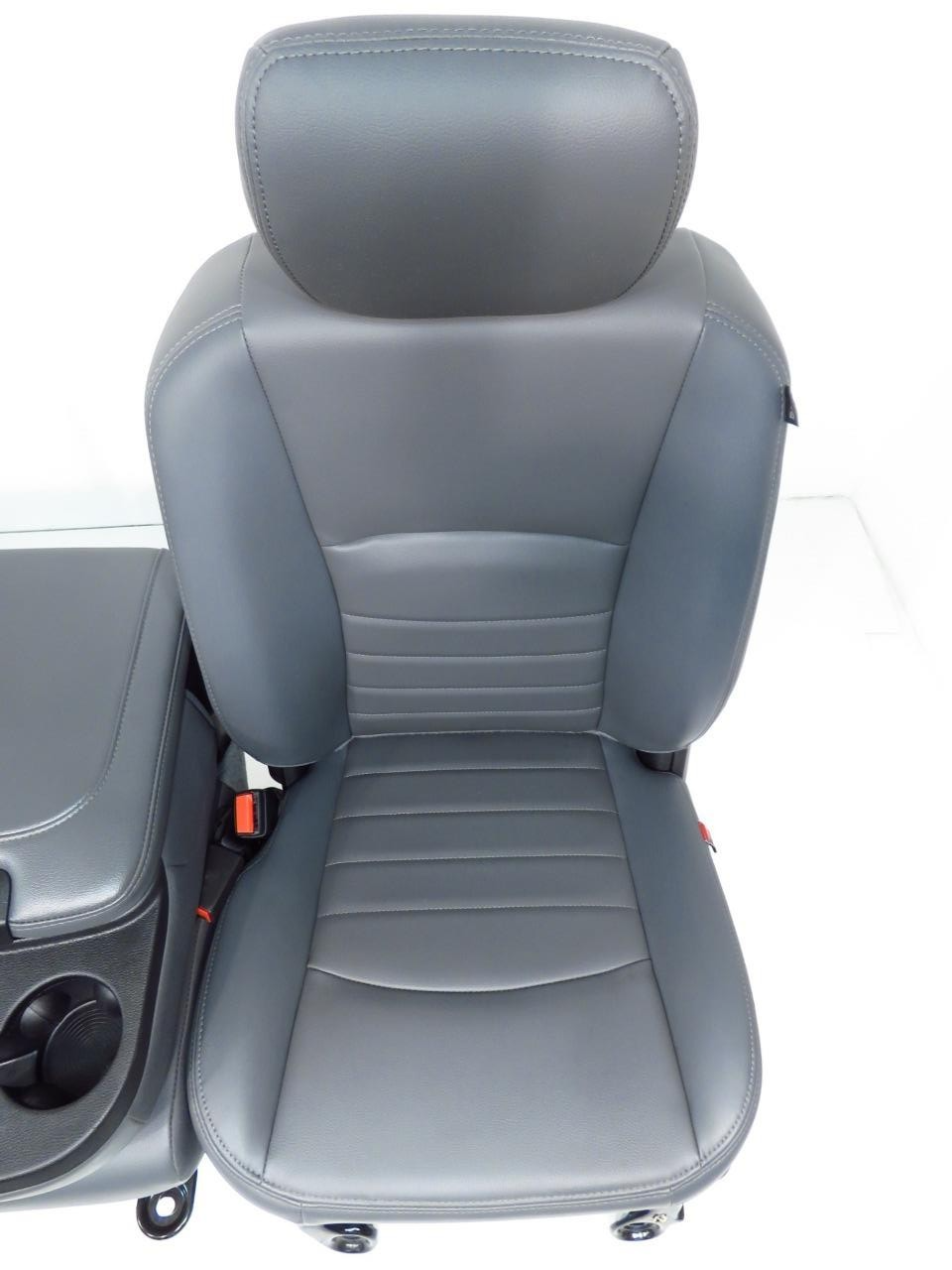 2009-2018 Dodge Ram Front Seats Set, Work Grade Gray Vinyl Split Bench Manual