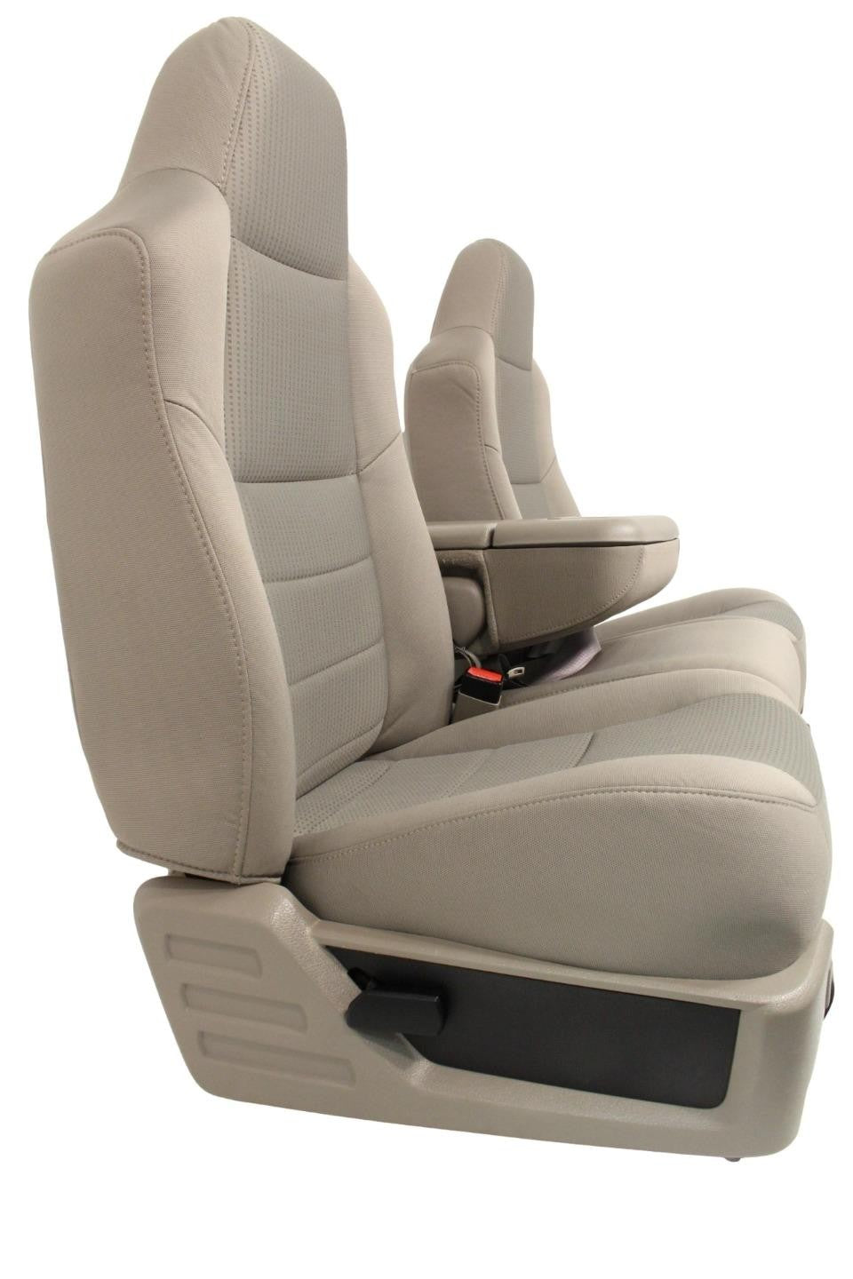 1999-2010 Ford Super Duty Stone Gray Cloth Bucket Seats with Folding Jump Seat
