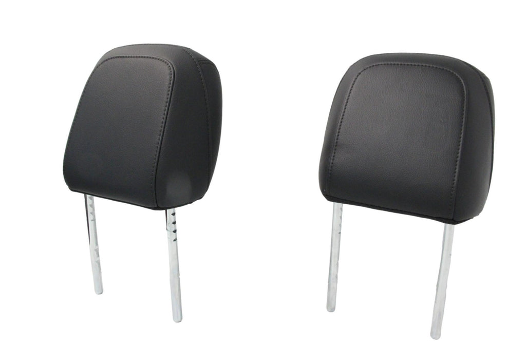18-25 Jeep Wrangler Gladiator Front Seat Headrests, Black Leather Black Stitch