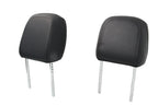 18-25 Jeep Wrangler Gladiator Front Seat Headrests, Black Leather Black Stitch