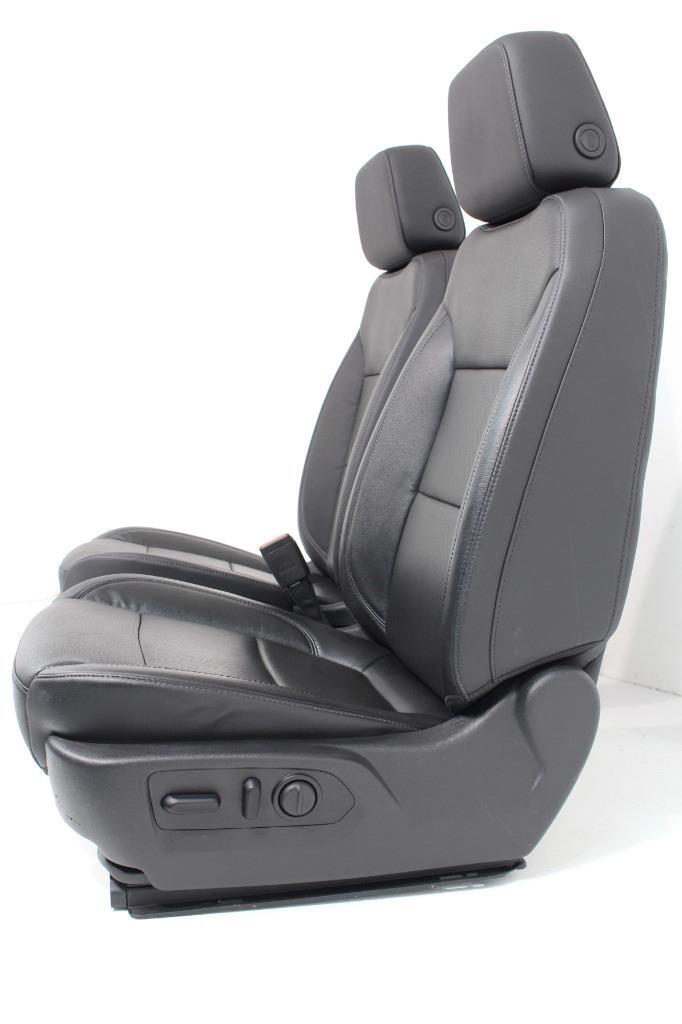 19-22 Silverado Sierra Heated Cooled Black Leather Seats Front & Rear Set OEM