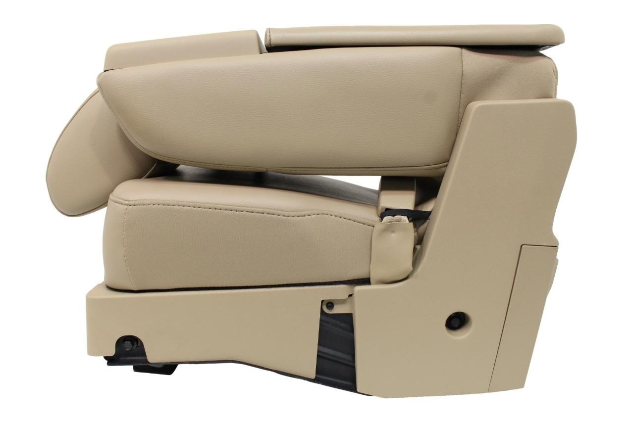 15-24 Ford F150 & Super Duty Jump Seat, Tan Leather w/ Dash Install Kit Brackets