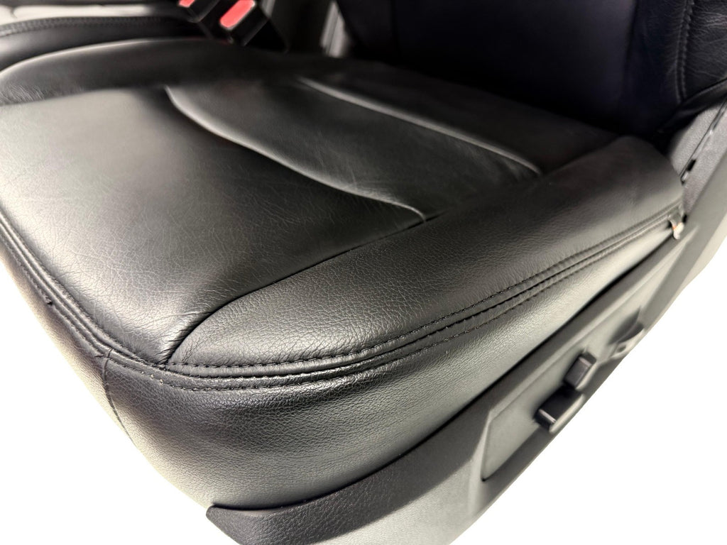 2002 - 2018 Dodge Ram Seats Set, Crew Cab Katzkin Black Leather Powered Heated