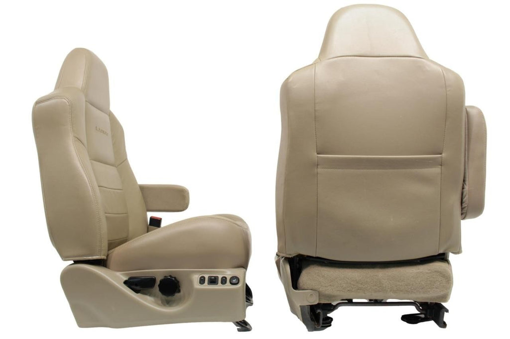 1999 - 2007 Ford Super Duty Front Bucket Seats, Tan Leather Power Heat Lariat