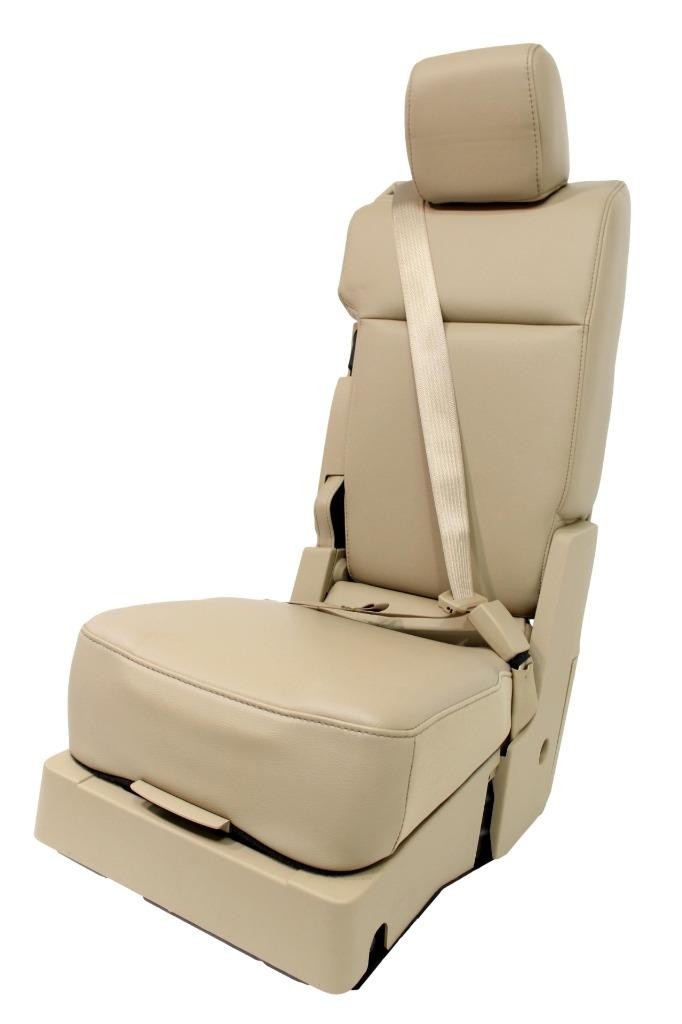 15-24 Ford F150 & Super Duty Jump Seat, Tan Leather w/ Dash Install Kit Brackets
