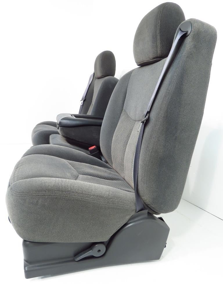 1999 - 2006 Chevy Silverado Seats, Split Front Bench Seat, Dark Gray Cloth OEM