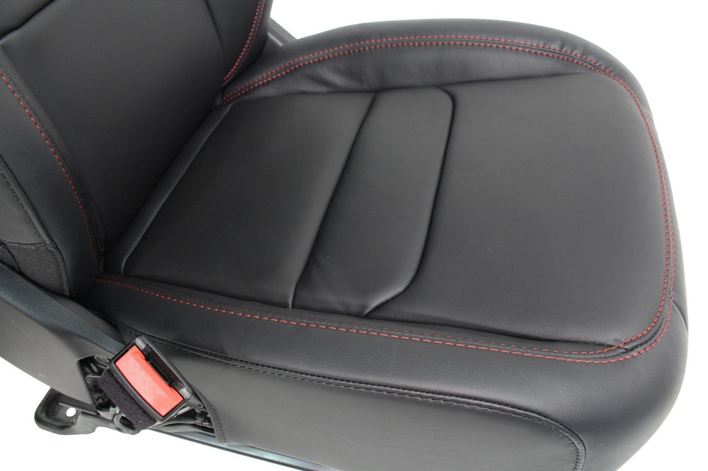 2018 - 2026 Jeep Wrangler Seats Set, JKU 4Dr Rubicon Black Nappa Leather w/ Red