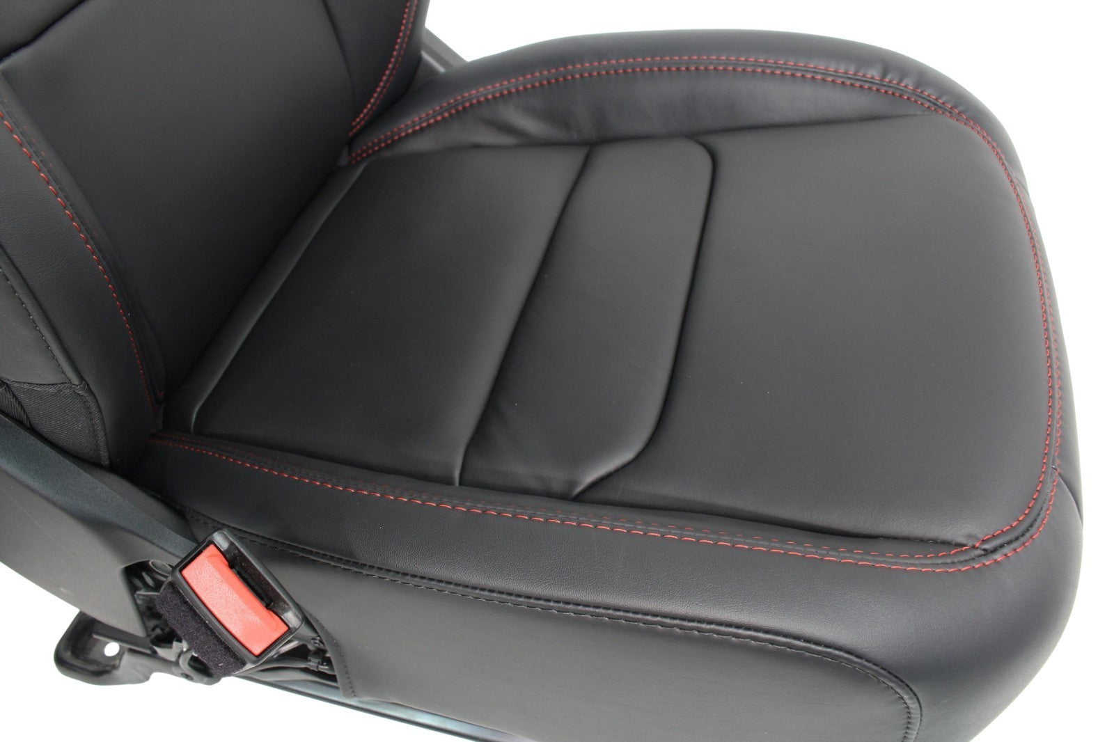 2018 - 2026 Jeep Wrangler Seats Set, JKU 4Dr Rubicon Black Nappa Leather w/ Red