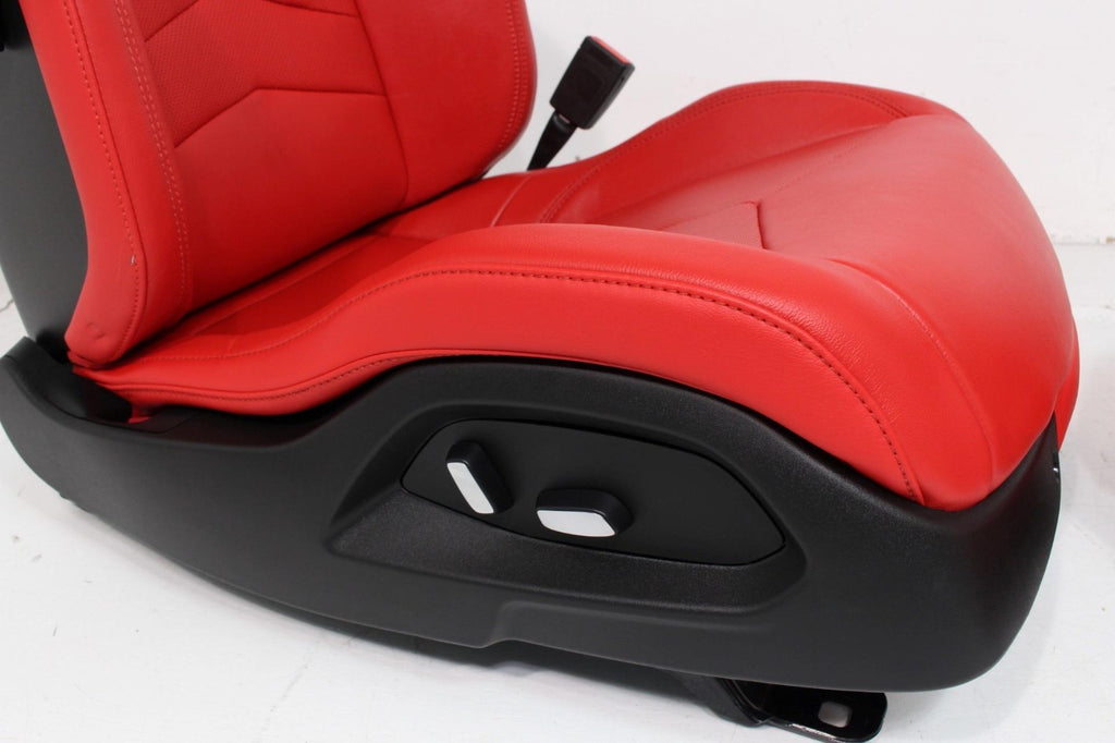 2020 - 2025 Chevy Corvette C8 Seats GT1 Adrenaline Red Leather 8-Way Power
