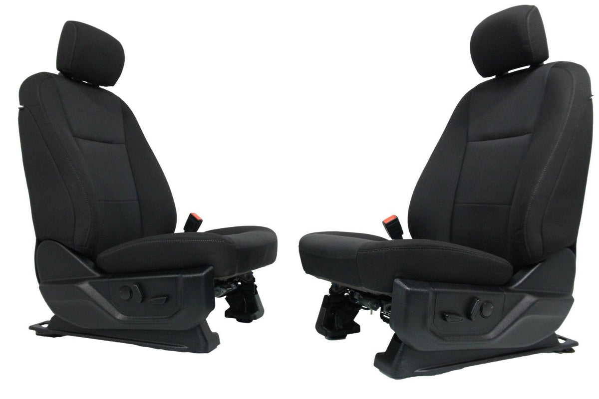 2015 - 2022 Ford F150 & Super Duty Front Seats, XLT Black Cloth Power Heat