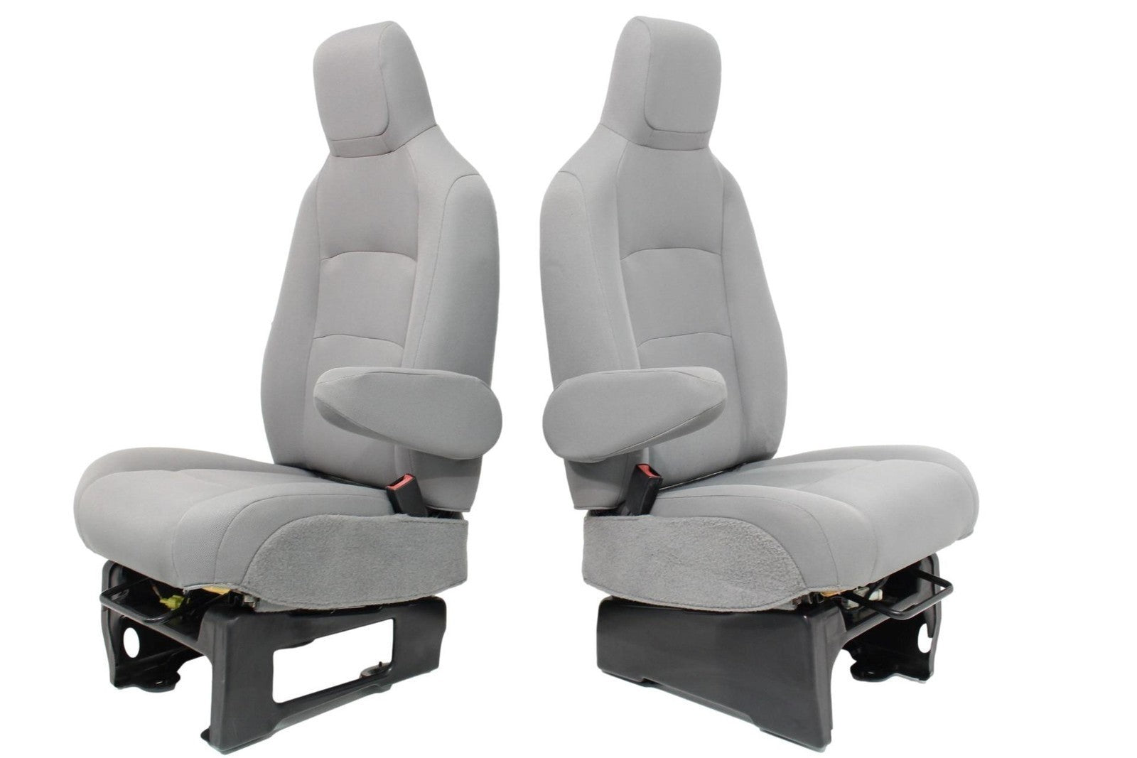 Ford Econoline Front Bucket Seats, Gray Cloth w/ Folding Armrests, Fits 1997+