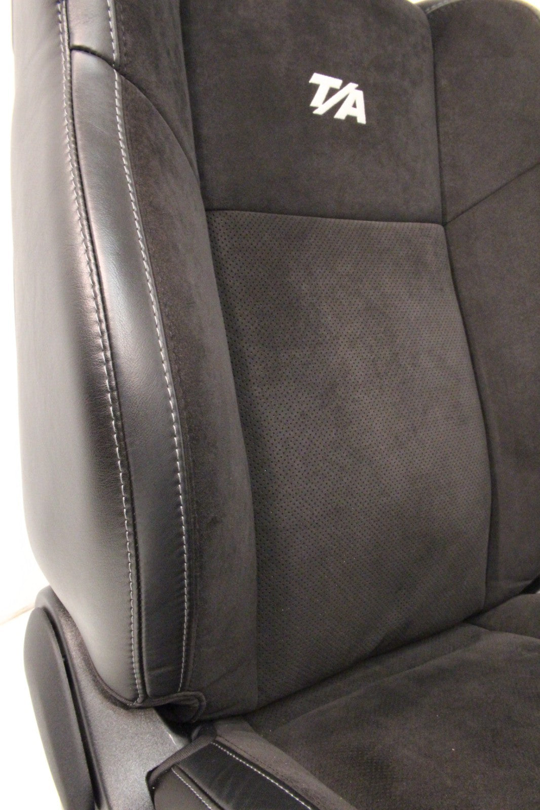 2008 - 2023 Dodge Challenger Front Seats,  Black Leather Suede w/ T/A Embroidery