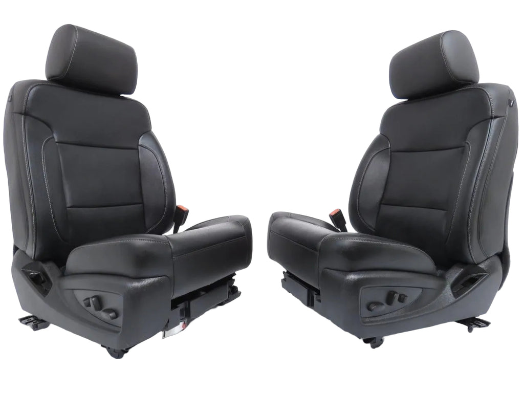 2014-2019 Sierra Chevy Silverado Front Seats, LTZ Black Leather, Heated Cooled