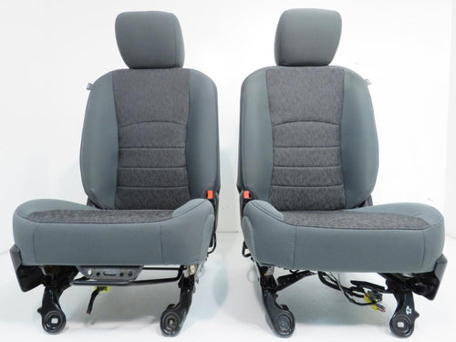 2009 - 2018 Dodge Ram Front Bucket Seats, Diesel Gray Cloth w/ Power Driver