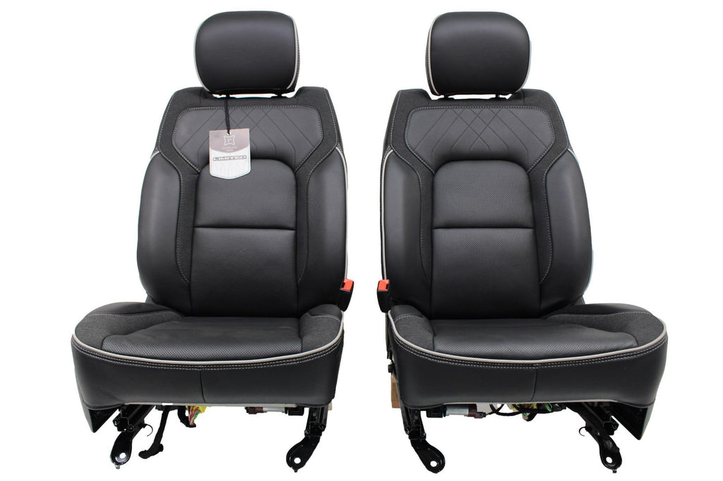 2019 - 2026 Ram 1500 Seats, Crew Cab Set, Limited Black Quilted Leather Massage