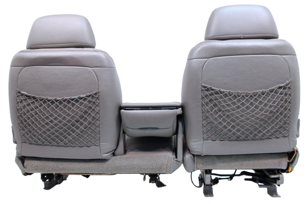 1995-2000 Tahoe Sierra Silverado Seats 60-40 Bench Gray Leather Power w/ Folding