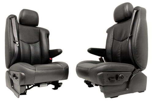 1999 - 2006 Chevy Silverado Front Seats, LT New Leather Dark Pewter Power Heated