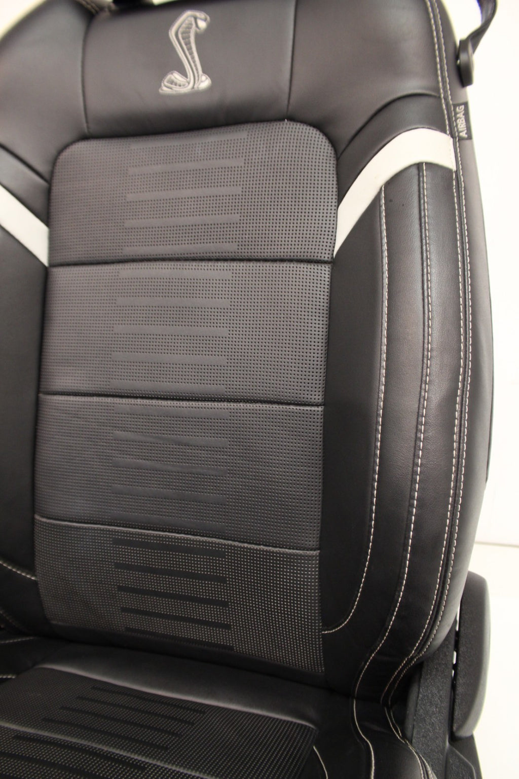2015-2023 Ford Mustang Seats Set, Shelby GT500 Coupe Black Leather Heated Cooled