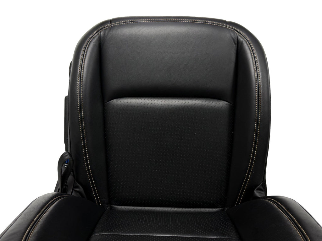 2018 - 2026 Jeep Wrangler JL Seats Set, 2-Door MOPAR Black Leather Orange Stitch