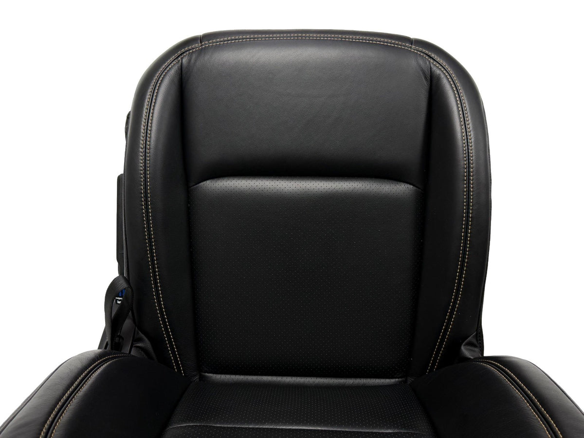 2018 - 2026 Jeep Wrangler JL Seats Set, 2-Door MOPAR Black Leather Orange Stitch