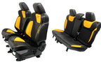 2012 - 2018 Ford Focus Recaro Seats Set, Black Leather w/ Tangerine Orange Cloth