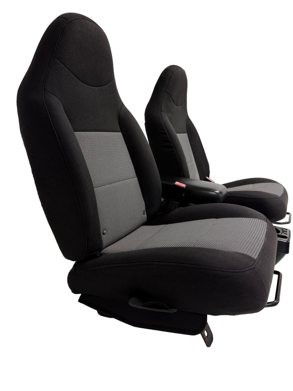 1998 - 2009 Ford Ranger Front Seats & Console, Black Gray Cloth , Extended Cab
