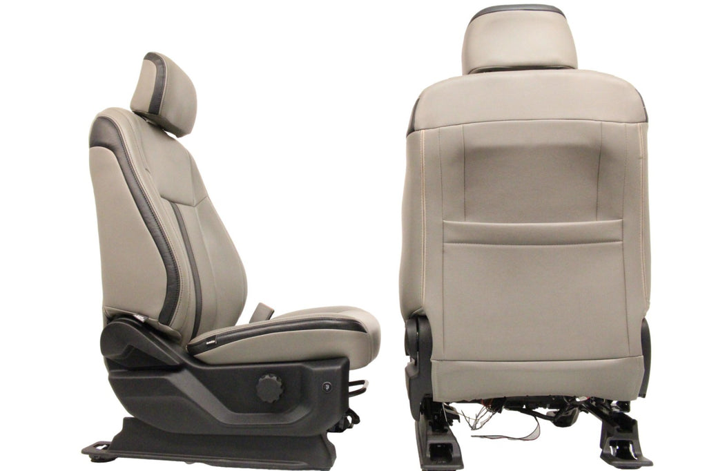 2015-2022 Ford F150 Super Duty Supercab Seats, XLT w/ Katzkin Earth Gray Leather