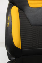 2012 - 2018 Ford Focus Recaro Front Seats, Black Leather Tangerine Orange Cloth