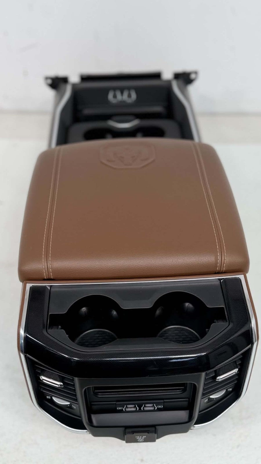 2019 - 2026 Ram 2500 3500 HD Center Console, Brown Leather w/ Logo