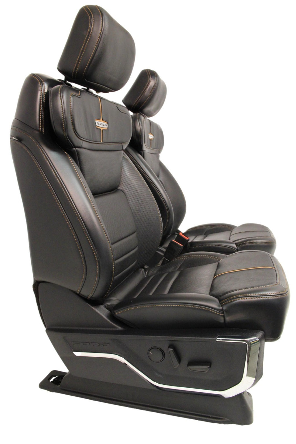 2023 + Ford Super Duty Platinum Seats Set, Black Leather Max Recline Massaging