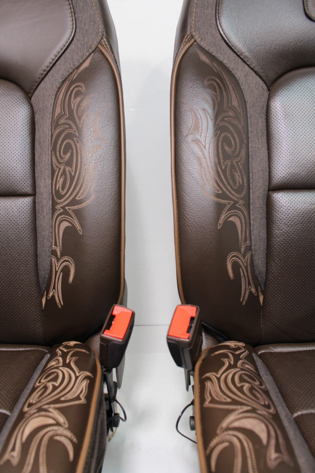 2019 - 2025 Ram 1500 Longhorn Saddle Leather Heated & Cooled Front Seats Takeout
