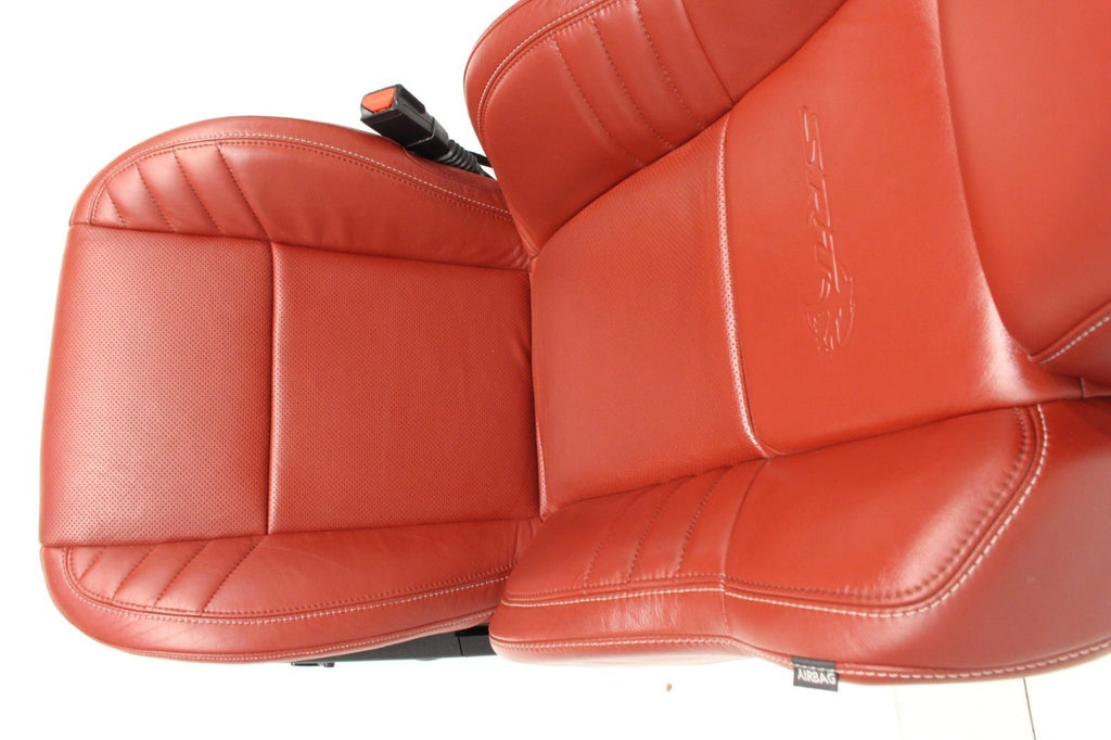 11-23 Dodge Charger SRT Seats, Demonic Red Laguna Leather OEM w/ Power Heat Cool