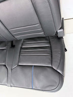 2021 - 2026 Ford F-Series Crew Cab Back Seat, Platinum Black Leather Blue Stripe