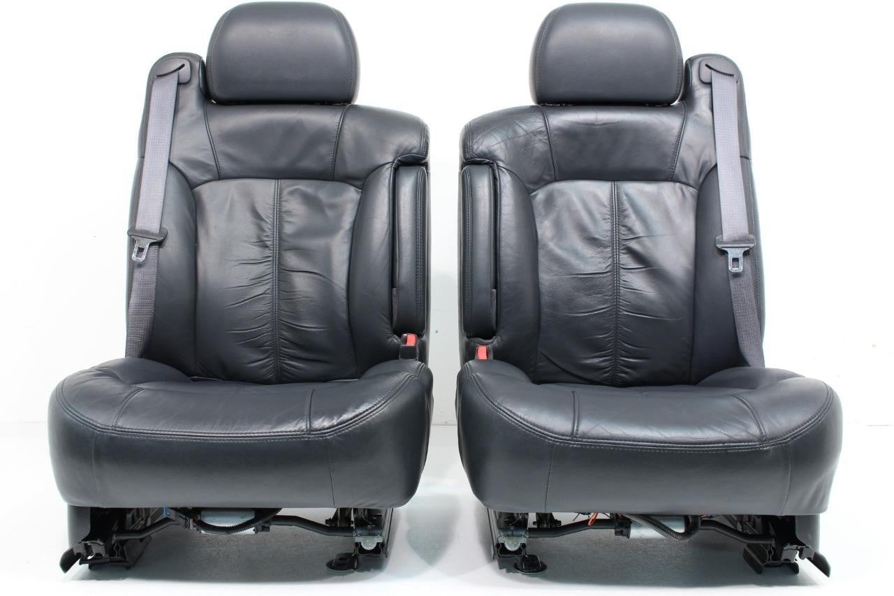 1999 - 2002 GMC Sierra Chevy Silverado Seats, Graphite Off-Black Leather, Power