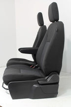 2015 - 2026 Ford Transit Seats, Black Charcoal Cloth Manual w/ Dual Armrests