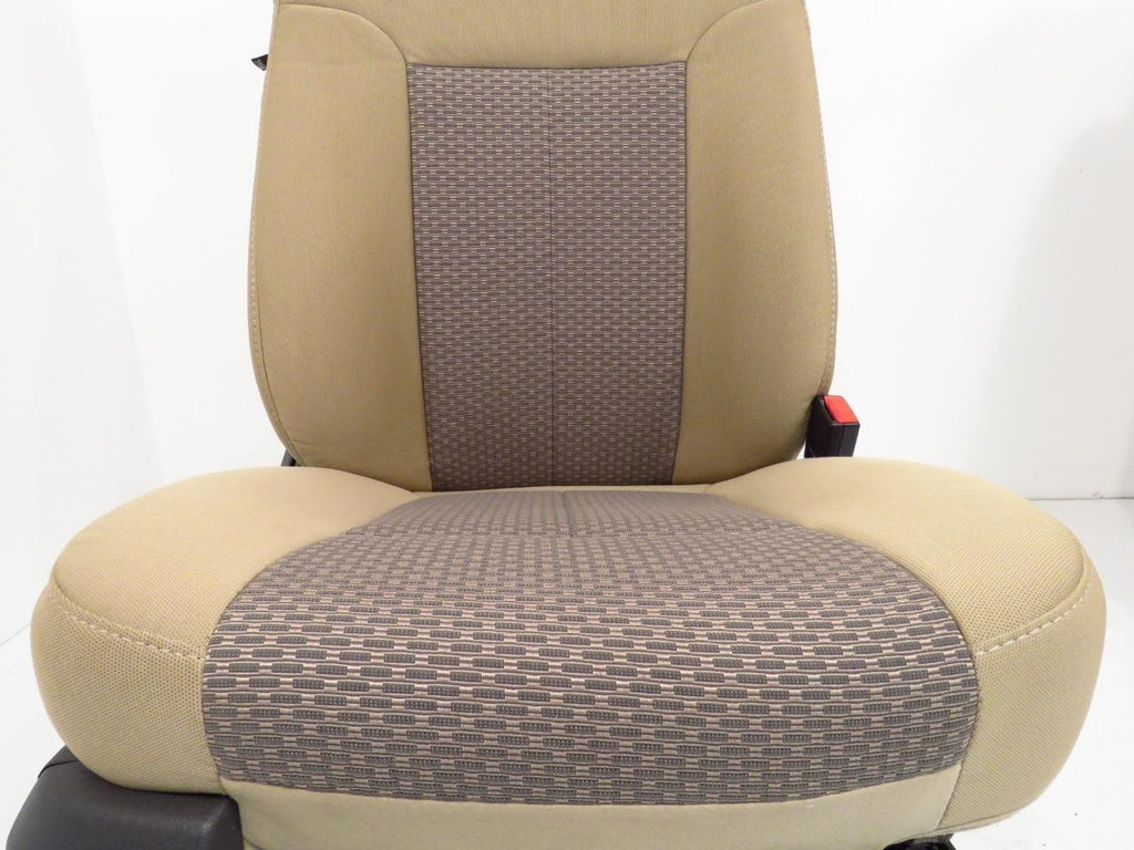 1999 - 2016 Ford Super Duty Front Seats, XLT Adobe Tan Cloth w/Power Driver OEM